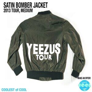 Kanye West Yeezus Tour 2013 Green Satin Bomber Jacket Size Medium Yeezy merch